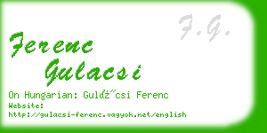 ferenc gulacsi business card